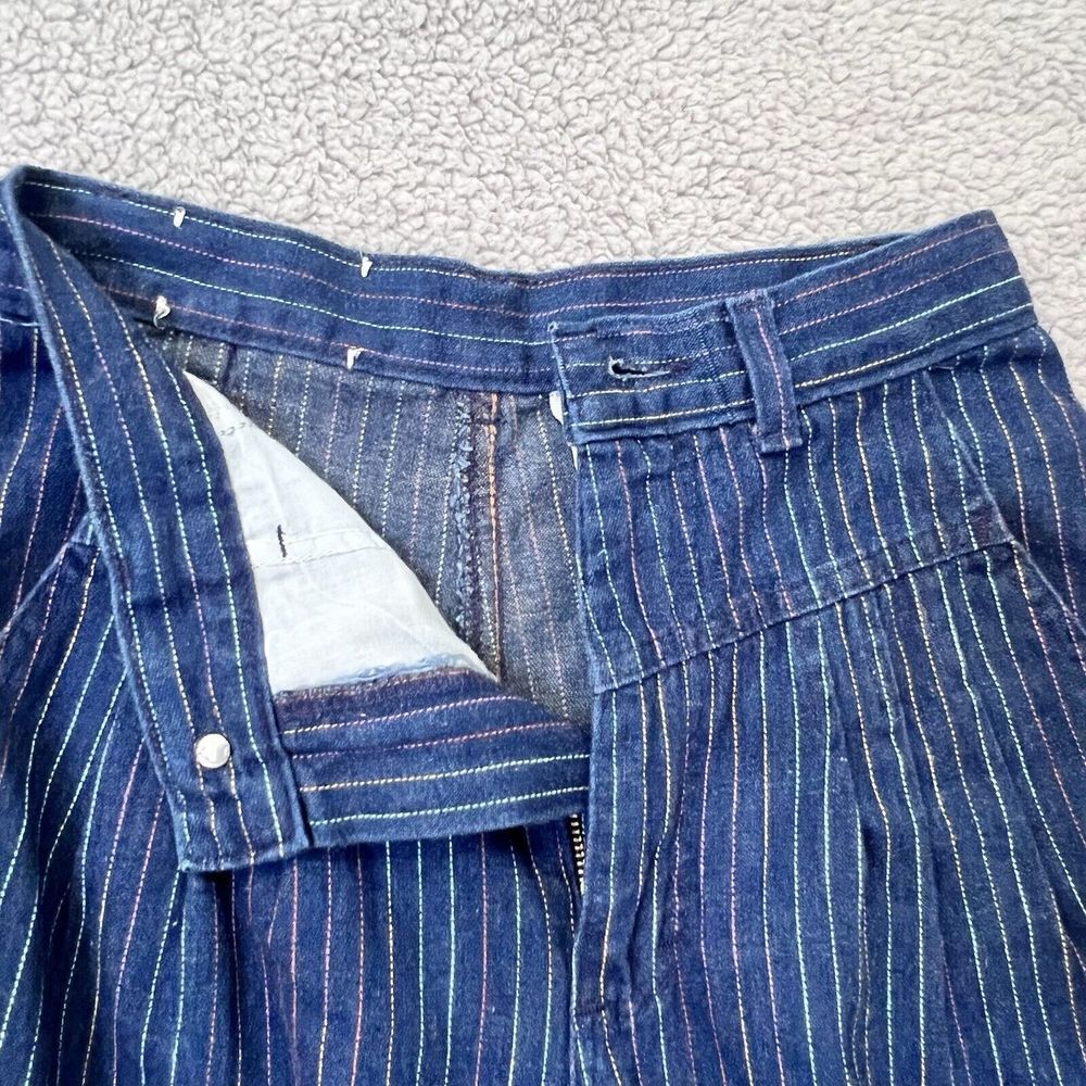 VTG L'ECHARDE Splinter's Inc. Pinstripe High Waist Pleated Denim Pants Size 5 - Picture 12 of 16